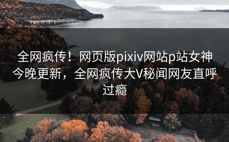全网疯传！网页版pixiv网站p站女神今晚更新，全网疯传大V秘闻网友直呼过瘾