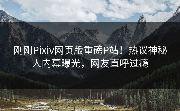 刚刚Pixiv网页版重磅P站！热议神秘人内幕曝光，网友直呼过瘾
